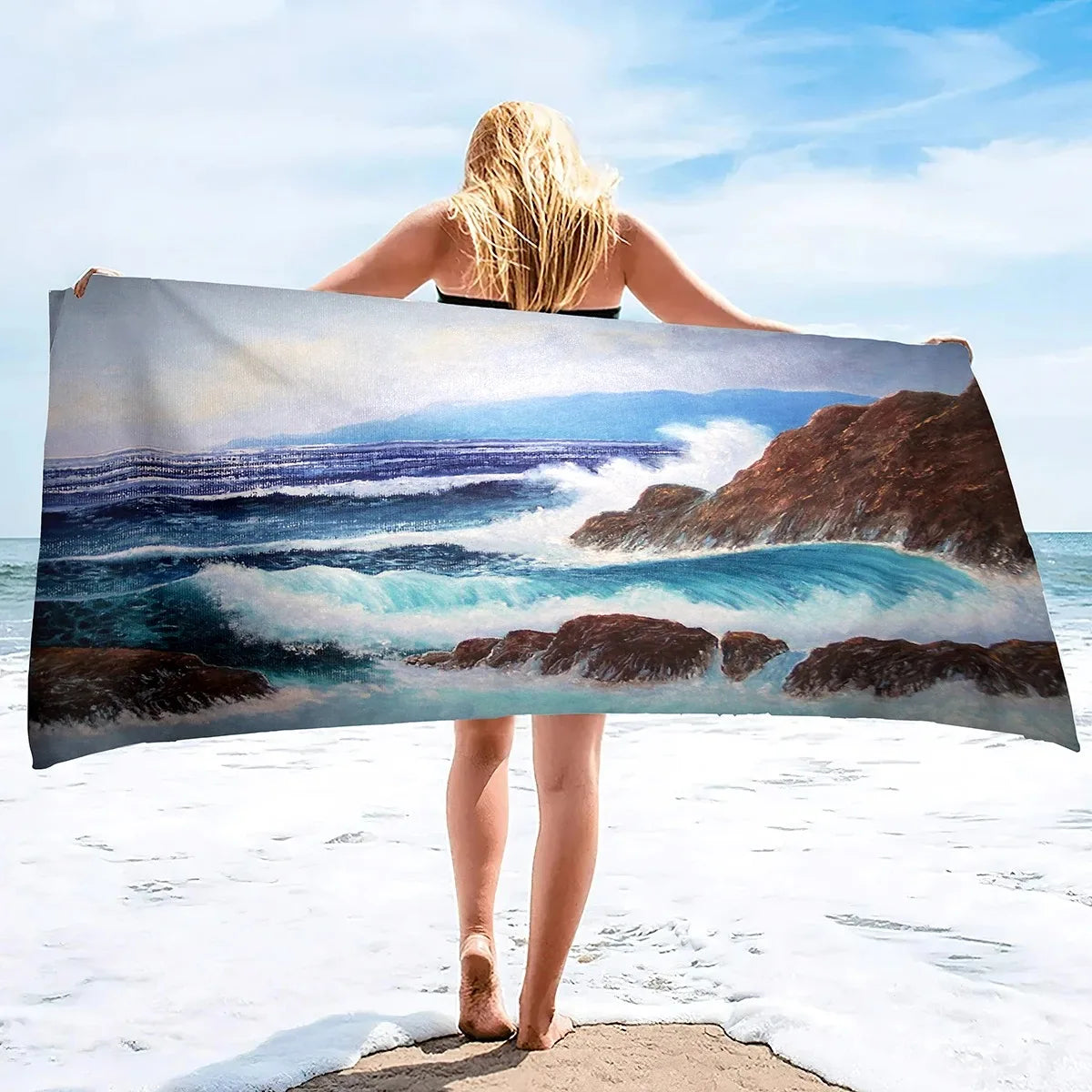 Oversized Ocean Beach Towel Pool Swimming Bath Travel Towels