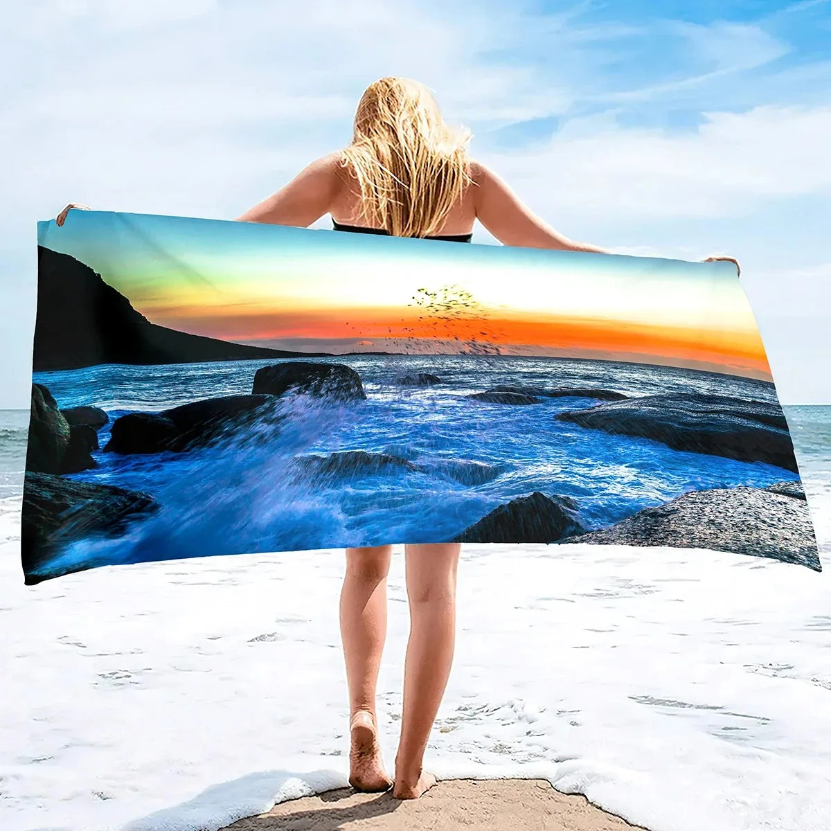 Oversized Ocean Beach Towel Pool Swimming Bath Travel Towels