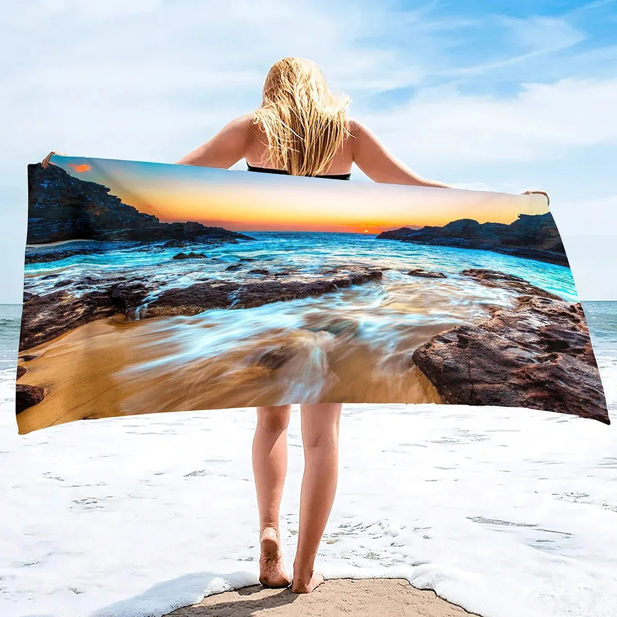 Oversized Ocean Beach Towel Pool Swimming Bath Travel Towels