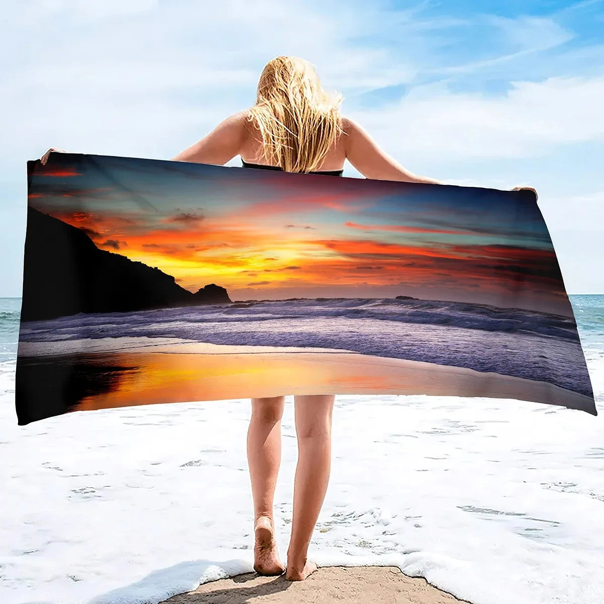 Oversized Ocean Beach Towel Pool Swimming Bath Travel Towels