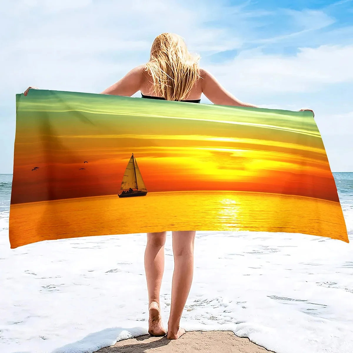 Oversized Ocean Beach Towel Pool Swimming Bath Travel Towels