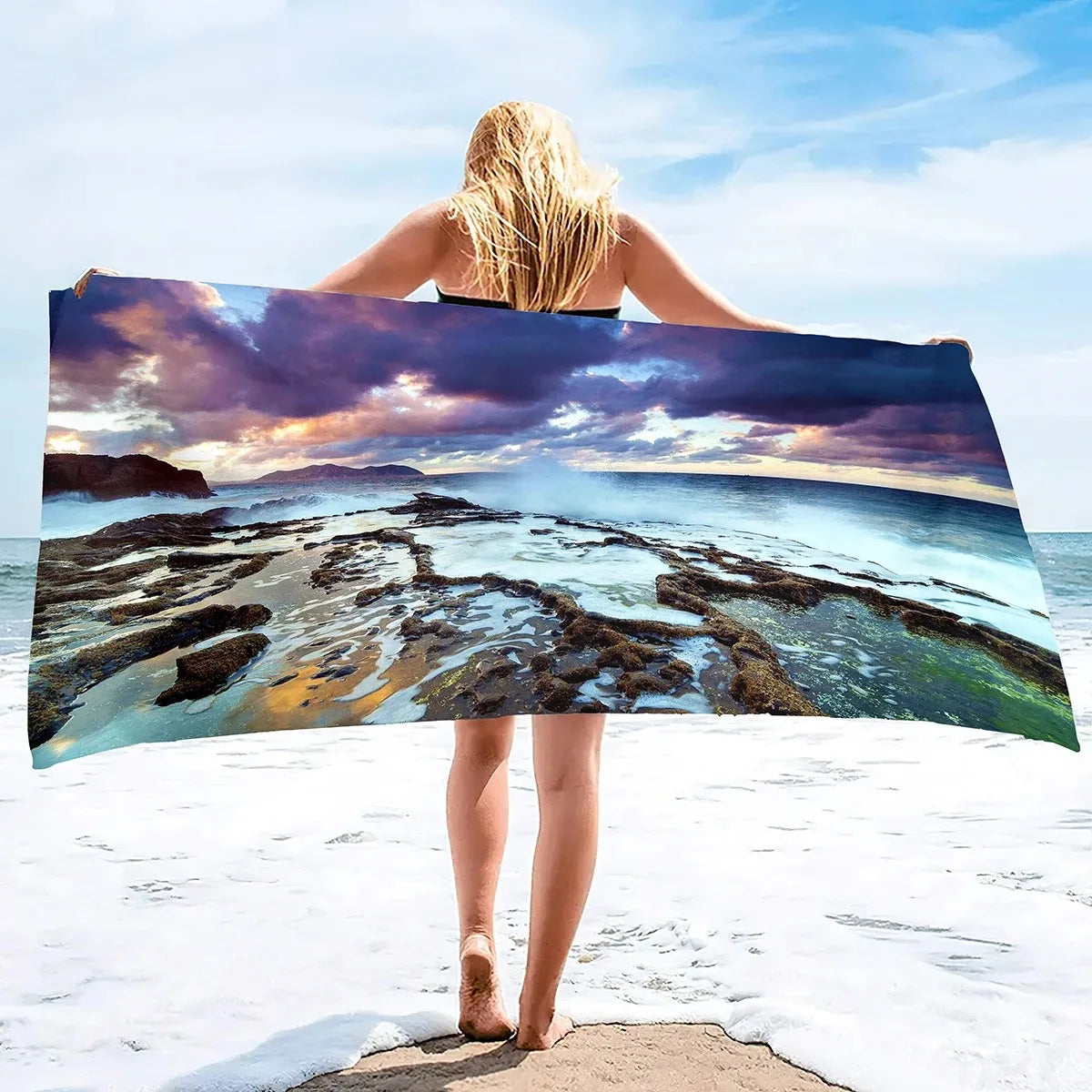 Oversized Ocean Beach Towel Pool Swimming Bath Travel Towels