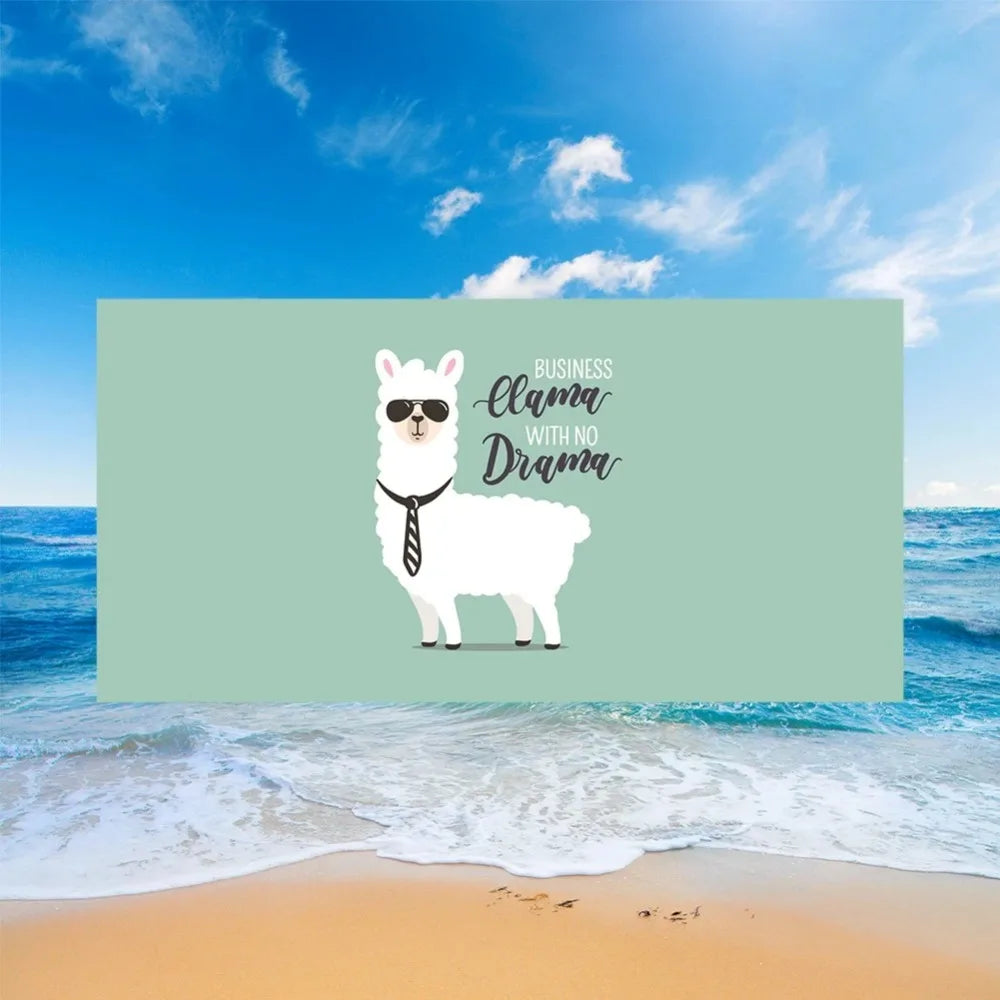 Cute Llama Alpaca Pattern Beach Towel
