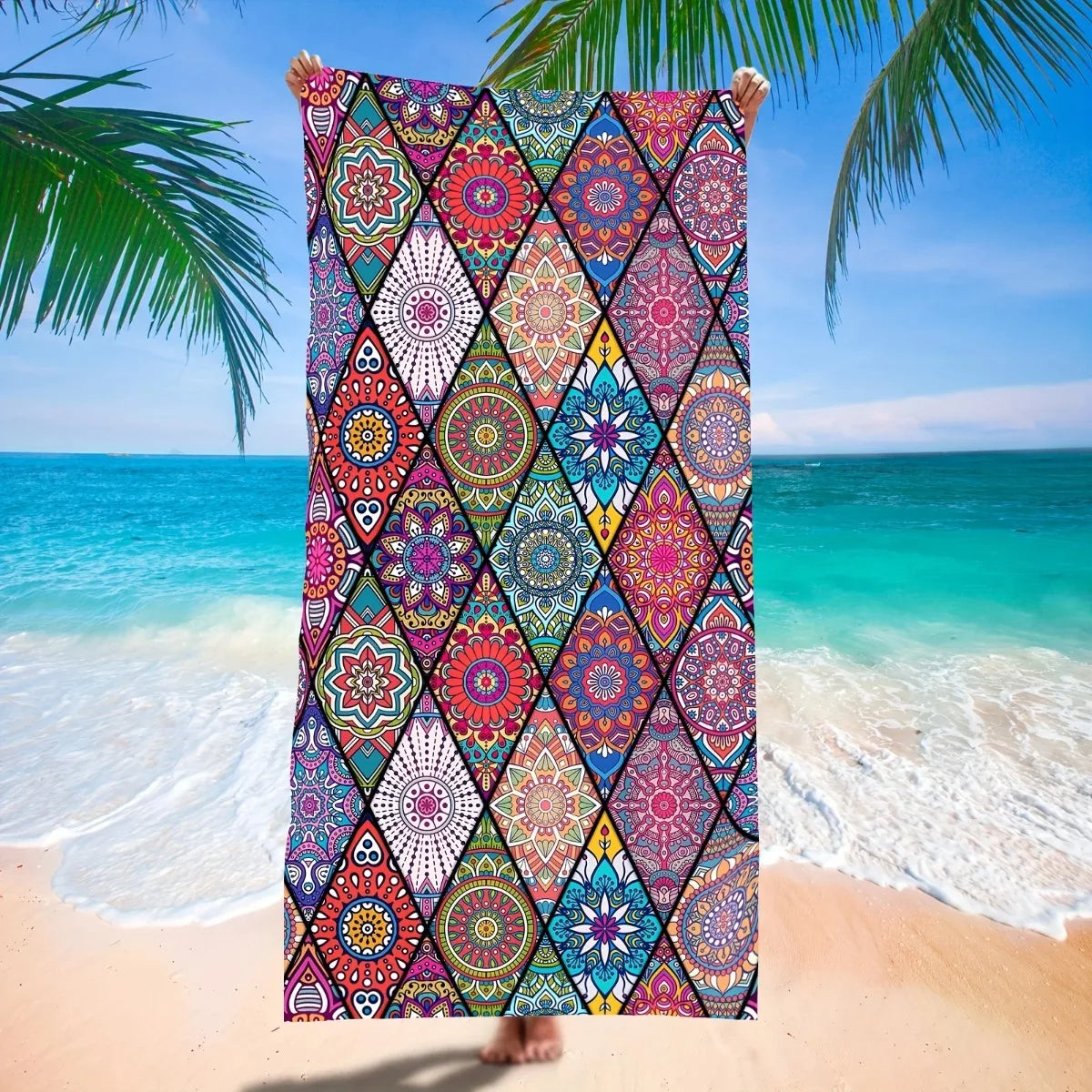Mandala Pattern Microfiber Beach Towel