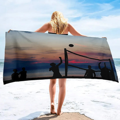 Volleyball Beach Towel, Quick Dry Beach Towel Microfiber Sand Free Beach Towel