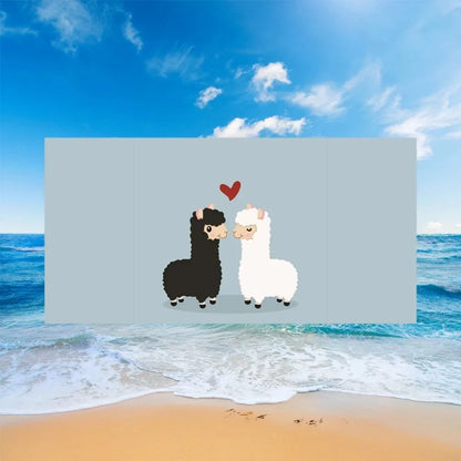 Cute Llama Alpaca Pattern Beach Towel