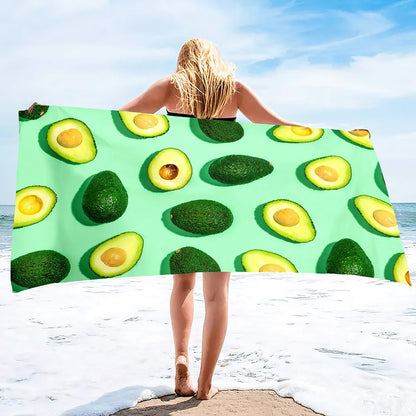 Avocado Pattern Beach Towel