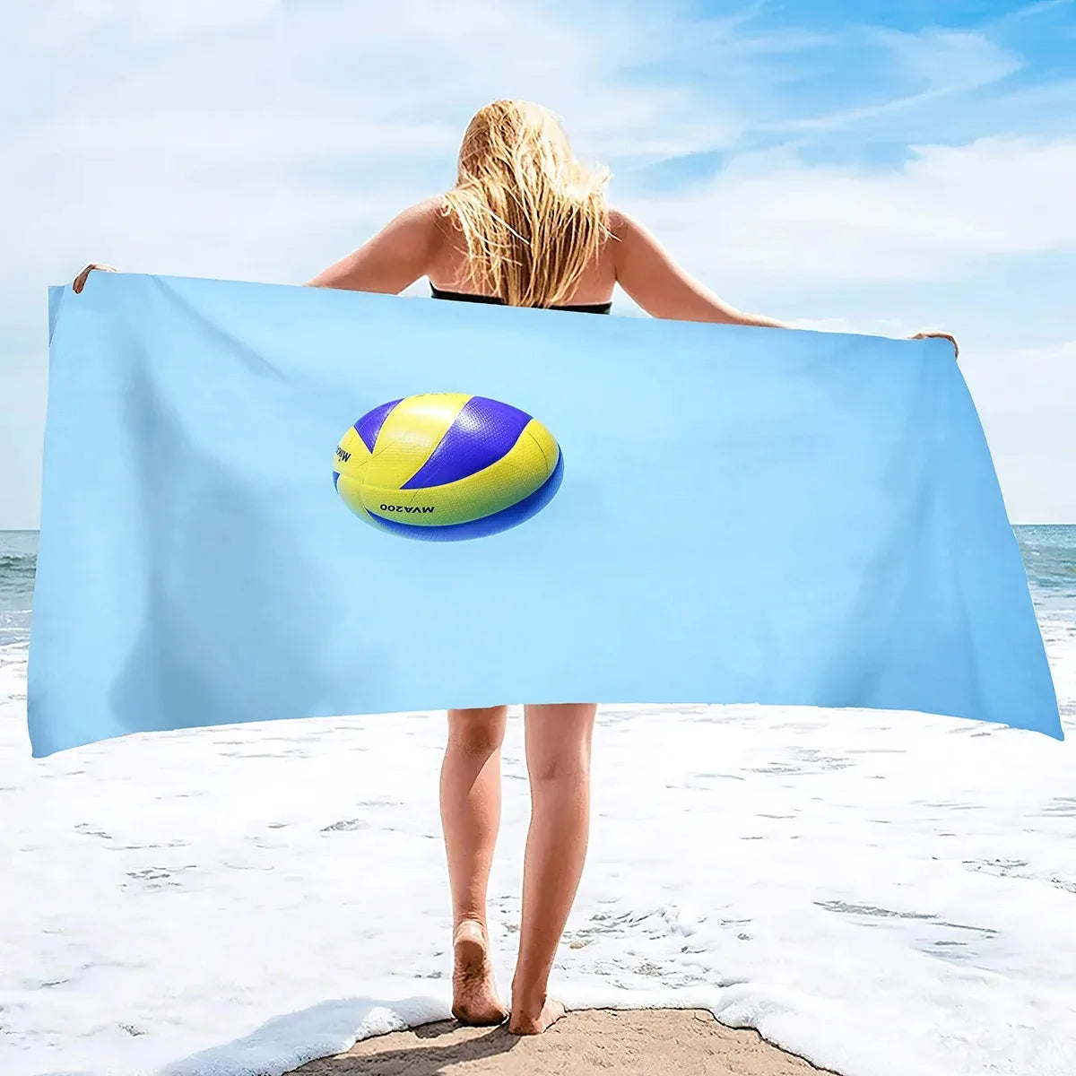 Volleyball Beach Towel, Quick Dry Beach Towel Microfiber Sand Free Beach Towel