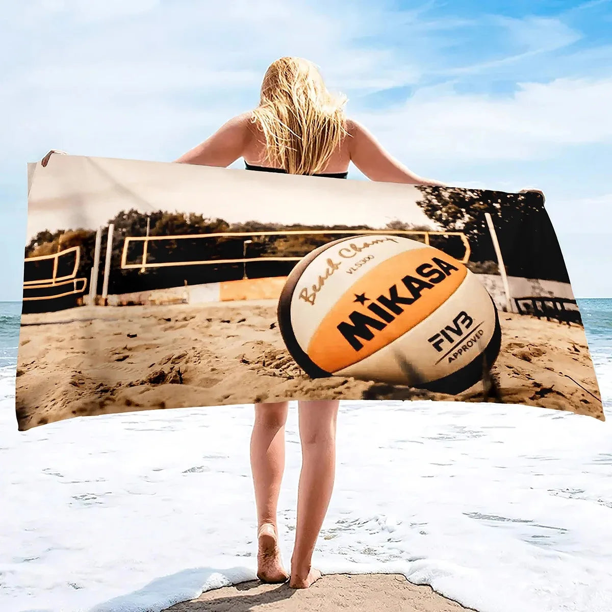 Volleyball Beach Towel, Quick Dry Beach Towel Microfiber Sand Free Beach Towel