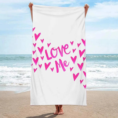 Pink I Love You Beach Towels Sport Fast Drying Quick