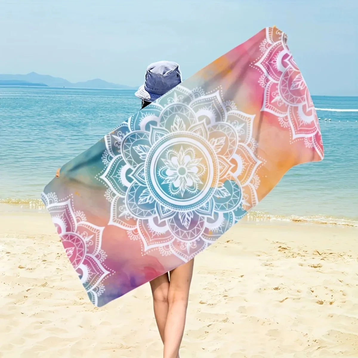 Mandala Pattern Microfiber Beach Towel