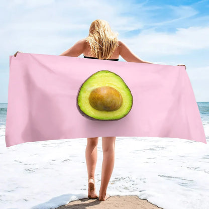 Quick Drying Microfiber Pool With Avocado Pattern Beach Towel