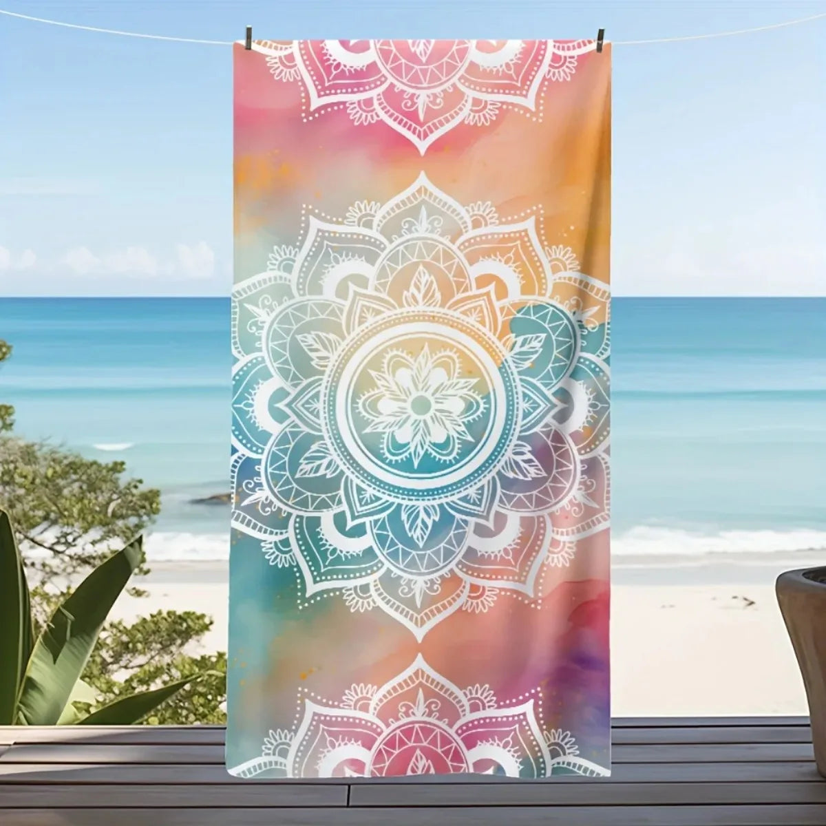 Mandala Pattern Microfiber Beach Towel