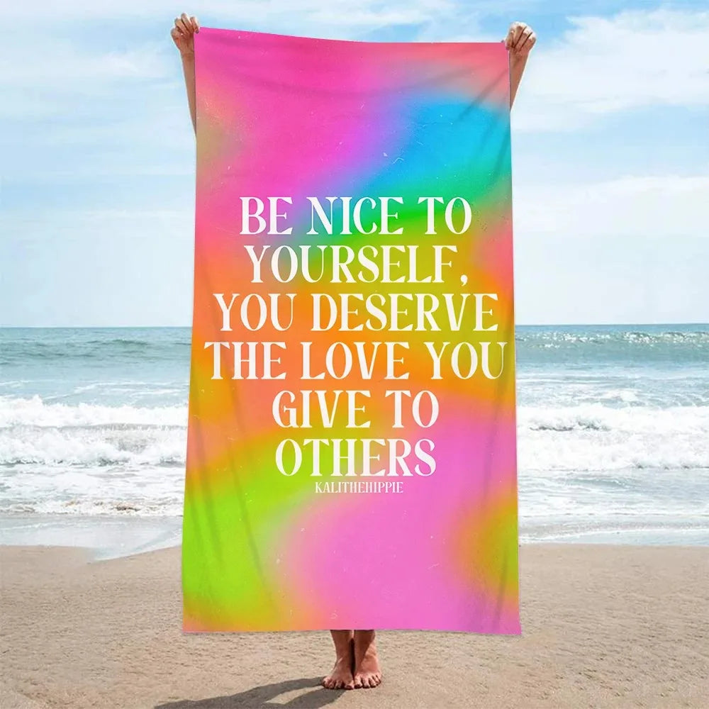 Pink I Love You Beach Towels Sport Fast Drying Quick