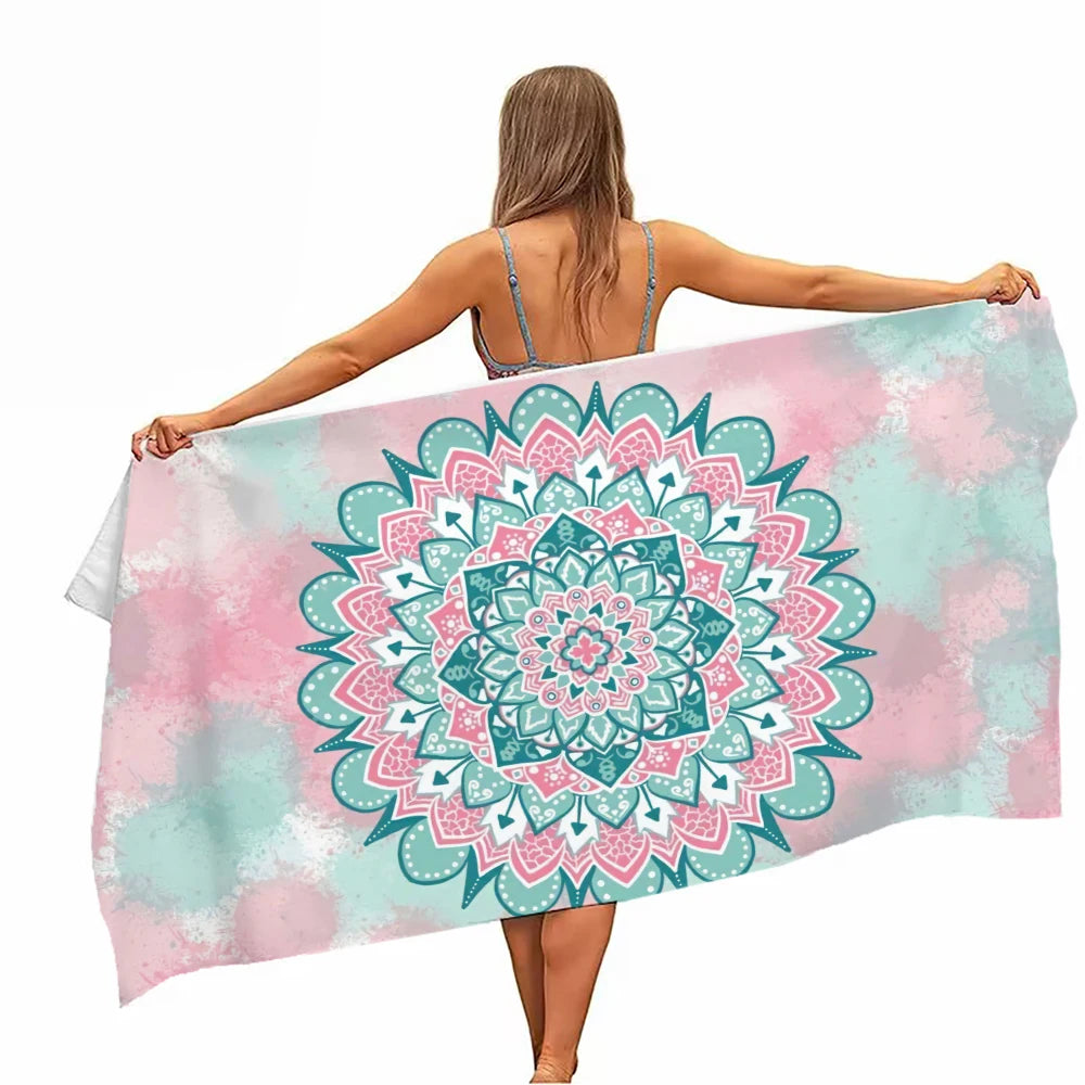 Mandala Pattern Microfiber Beach Towel