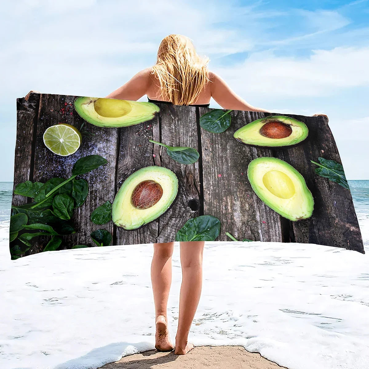 Avocado Pattern Beach Towel