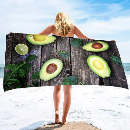 Avocado Pattern Beach Towel