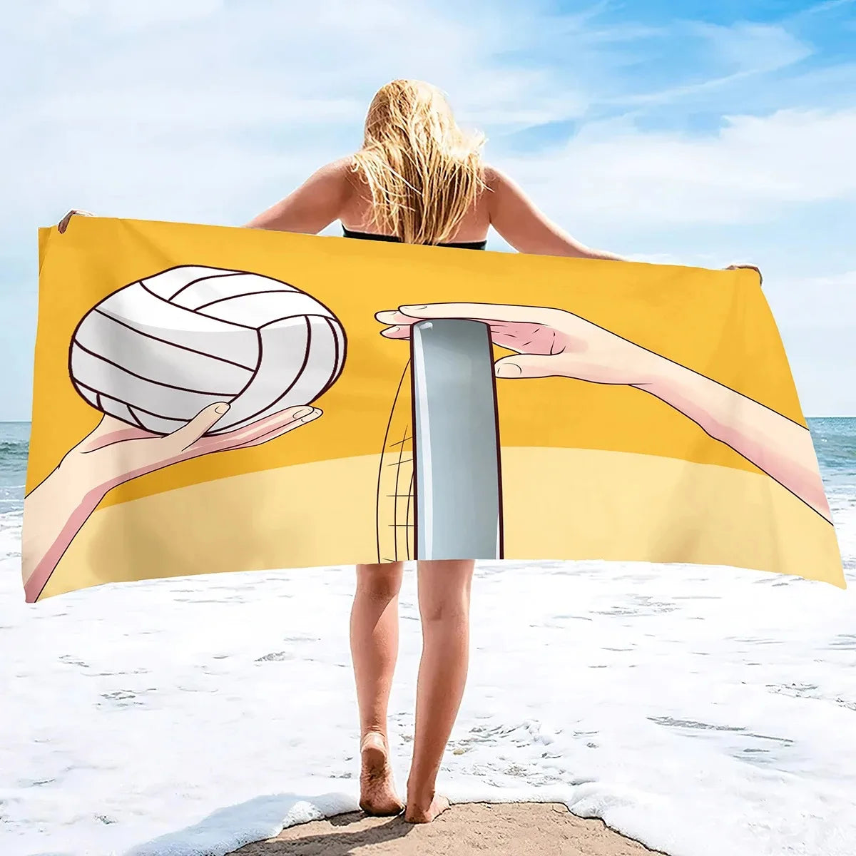 Volleyball Beach Towel, Quick Dry Beach Towel Microfiber Sand Free Beach Towel