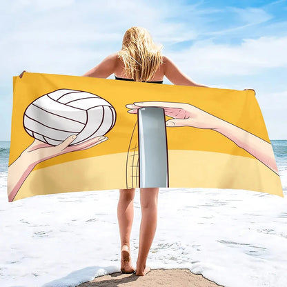 Volleyball Beach Towel, Quick Dry Beach Towel Microfiber Sand Free Beach Towel
