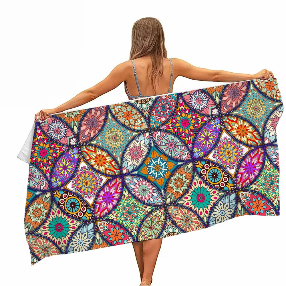 Mandala Pattern Microfiber Beach Towel
