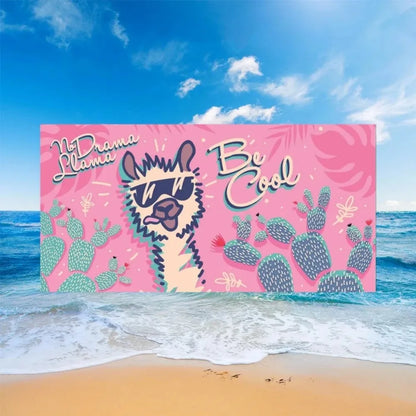 Cute Llama Alpaca Pattern Beach Towel