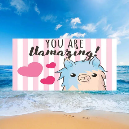 Cute Llama Alpaca Pattern Beach Towel
