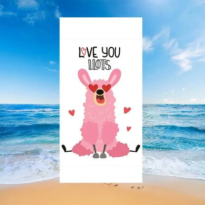 Cute Llama Alpaca Pattern Beach Towel