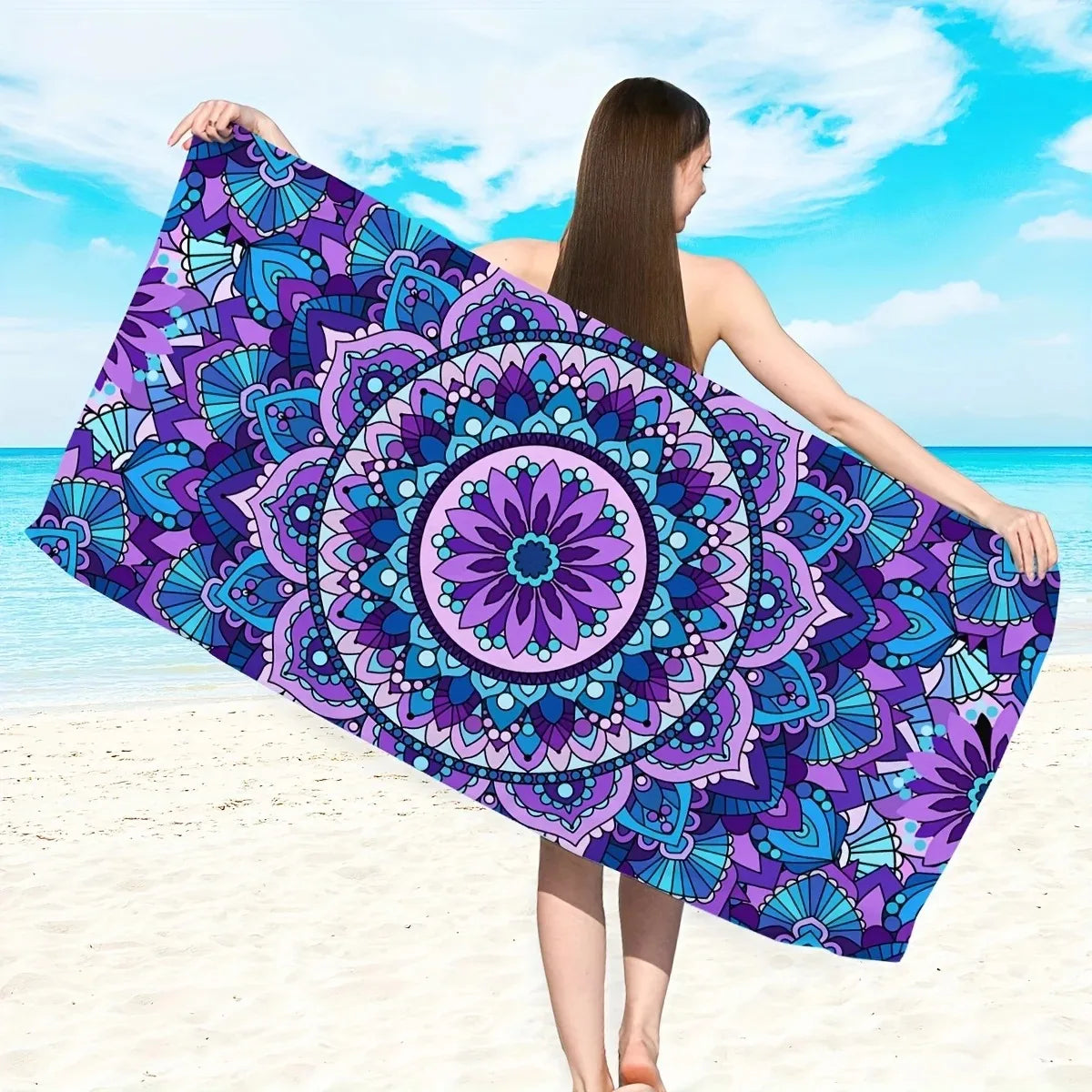 Mandala Pattern Microfiber Beach Towel