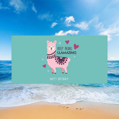 Cute Llama Alpaca Pattern Beach Towel