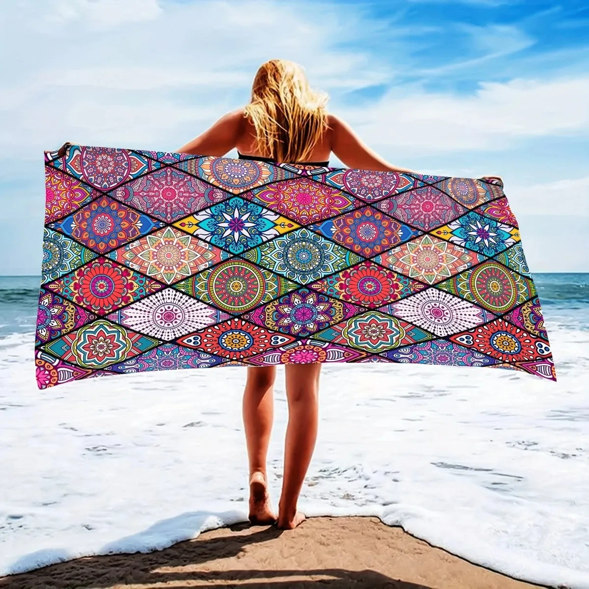 Mandala Pattern Microfiber Beach Towel