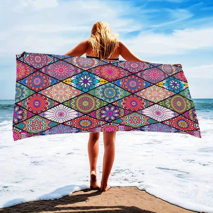 Mandala Pattern Microfiber Beach Towel