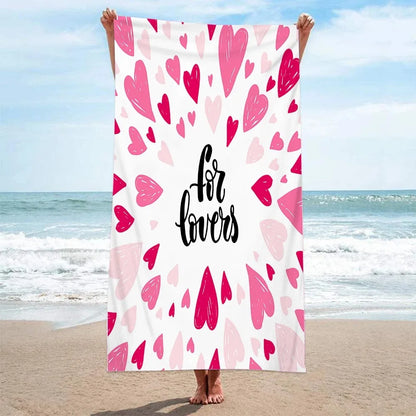 Pink I Love You Beach Towels Sport Fast Drying Quick