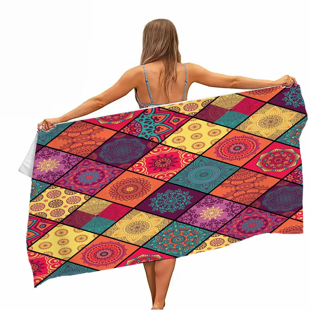 Mandala Pattern Microfiber Beach Towel
