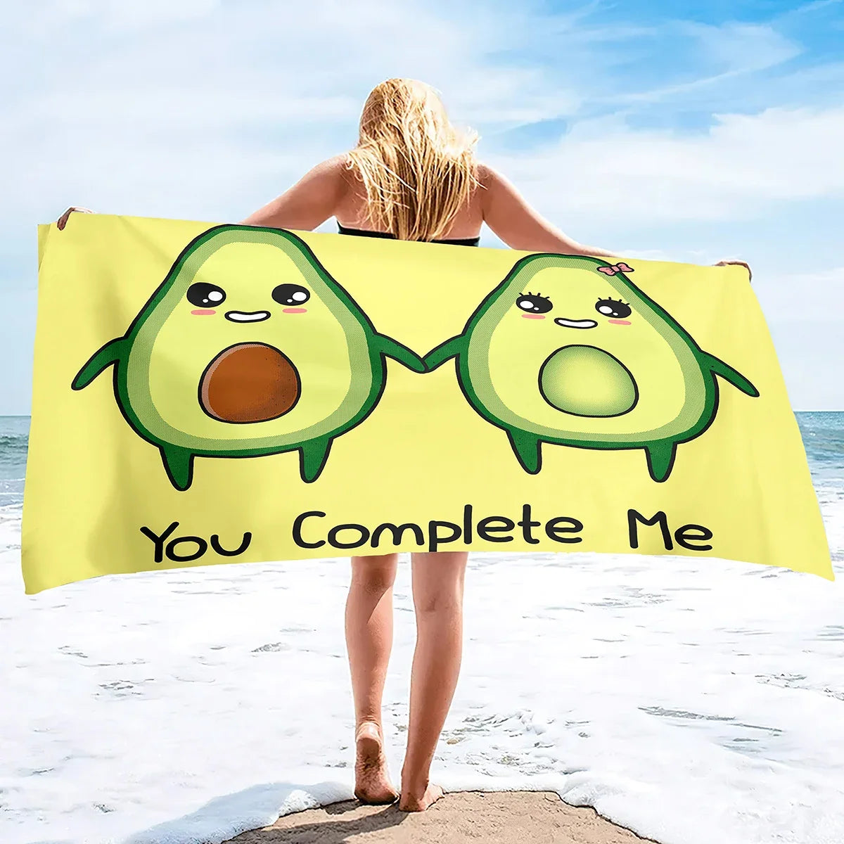 Quick Drying Microfiber Pool With Avocado Pattern Beach Towel
