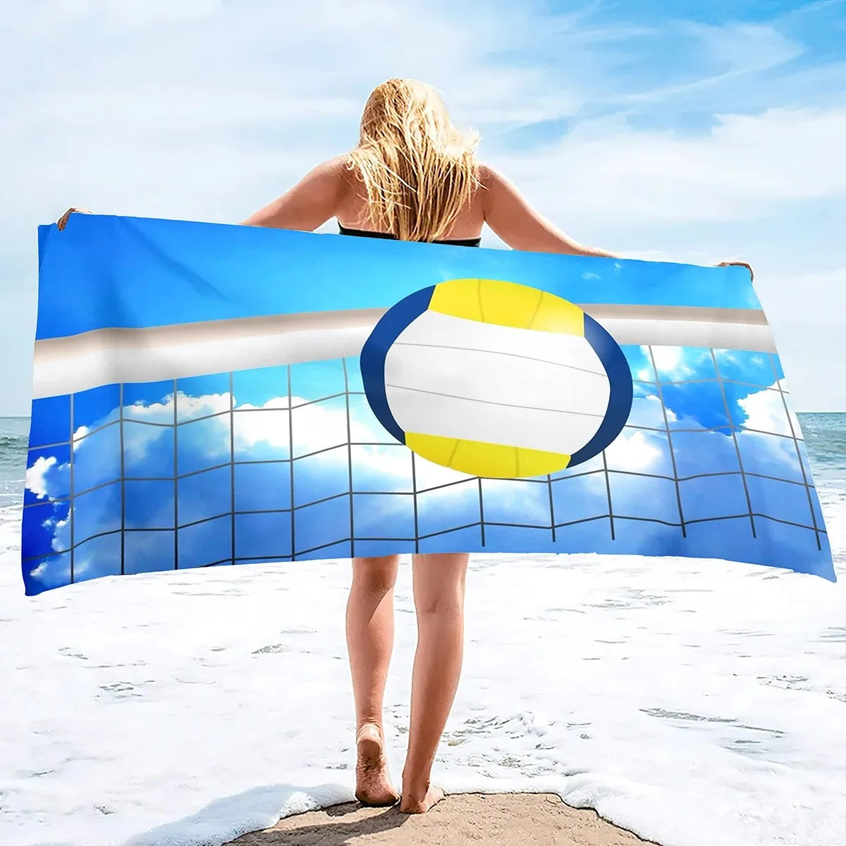 Volleyball Beach Towel, Quick Dry Beach Towel Microfiber Sand Free Beach Towel