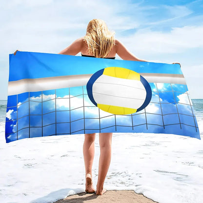 Volleyball Beach Towel, Quick Dry Beach Towel Microfiber Sand Free Beach Towel